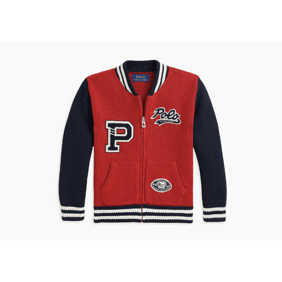 Little Boy's & Boy's Letterman Varsity Knit Zip-Up Jacket