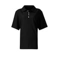 thumbnail image 6 of Stichou Polo Shirts for Women Short Sleeve Button Waffle Knit Golf Tee Cotton Business Casual 2026 Summer Work Tops Black 3XL, 6 of 7