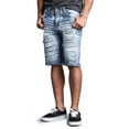 thumbnail image 5 of Victorious Men's Distressed Splattered Color Denim Shorts DS441 - Ice - 34, 5 of 6