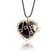 thumbnail image 1 of Zhuge Colgante de collar adecuado, hecho a mano, con un colgante de árbol de la vida en forma de mariposa envuelto en seda. Collar con forma de corazón de piedra de cristal natural (negro), 1 of 5