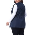 thumbnail image 3 of Agnes Orinda Plus Size Anorak Utility Vest for Women Drawstring Lightweight Sleeveless Cargo Hooded 4X Navy Blue, 3 of 6