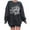 Dark Gray, variant on Fesfesfes Women Flannel Shirt Print Loose Roundneck Long-Sleeved Fleece Oversized Sweatshirt Pullover