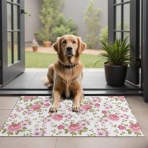 Pioneer Flower Floral Print Pattern Door Rugs,Washable Non Slip Door Mats Indoor,Decorative Door Mats,Entry Mat Indoor for Entrance,Bedroom,Kitchen,Bathroom,20"x32"