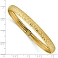 thumbnail image 3 of 14K Yellow Gold Hexagonal Design Diamond-Cut Flexible Bangle (7.5 X 6.5) Made In United States db699, 3 of 5