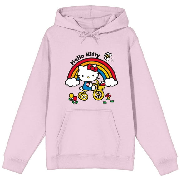 Hello Kitty Bicycle Ride Long Sleeve Cradle Pink Women's Sweatshirt-XL