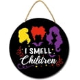 thumbnail image 1 of Letrero de madera de Halloween xinyu con 'I Smell Children' y 'Hocus Pocus Witch', 1 of 6