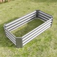 thumbnail image 5 of Miniyam 4×2×1ft Metal Raised Garden Bed, Rectangle Raised Planter for Flowers Plants, Vegetables Herb, Silver, 5 of 7