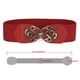 thumbnail image 3 of Cinturones Elásticos Allegra K para Mujer con hebilla Entrelazada de Metal Blanco Rojo 64.77 cm, 3 of 7