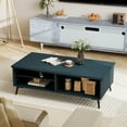 thumbnail image 2 of Costway 2-Tier Rectangular Center Table with Storage Shelves & Compartments for Living Room Charcoal Blue, 2 of 10