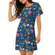 thumbnail image 2 of Fotbe Sea Fish Bata de Dormir para Mujer con Estampado, Camisón de Algodón de Manga Corta, Ropa de Dormir Casual, 2 of 6