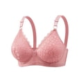thumbnail image 2 of Women Lightweight Lace Bra V Neck Wireless Push up Bras Breathable Comfy Daily Tops, 2 of 6