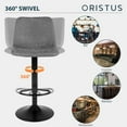 thumbnail image 4 of Okeysen Bar Stools Set of 4 Counter Height Adjustable Swivel Armless Dining Chairs with Mid Backs Metal Base for Pub Kitchen, Grey, 4 of 7