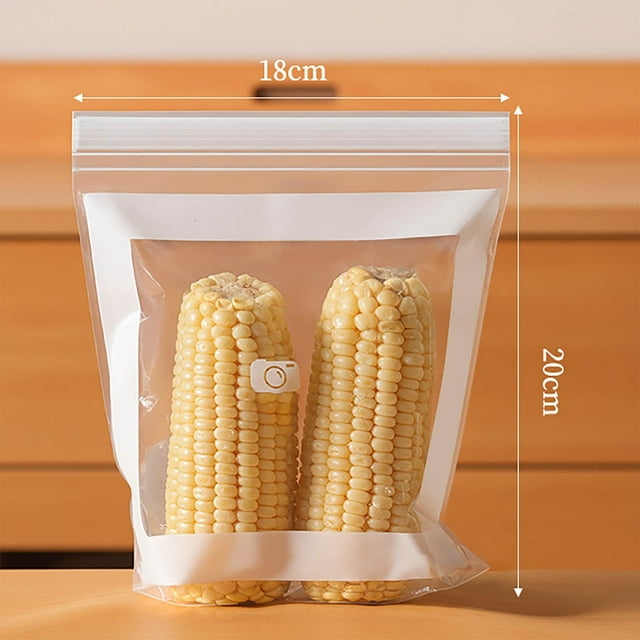 Ltdhehe Food Storage Bags Plastic Reusable Sealable Freezer Bags For Kitchen Fresh Keeping Produce Vegetables Fruits Refrigerator Storage Durable Leak Proof Design