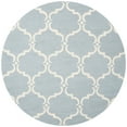 thumbnail image 2 of SAFAVIEH Cambridge Hamilton Geometric Wool Area Rug, Blue/Ivory, 8' x 8' Round, 2 of 8