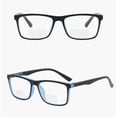 thumbnail image 4 of 3 Pairs of Black Blue Retro Rectangle Bifocal Reading Glasses 4.00 for men, Classic Presbyopic Glasses Spring Hinge Readers +4.00, 4 of 5