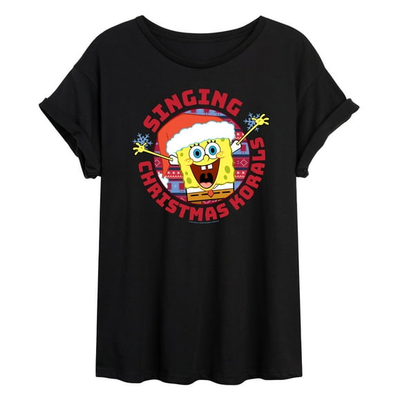 SpongeBob SquarePants - Singing Christmas Korals - Women's Oversized T-Shirt