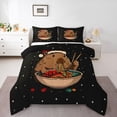 thumbnail image 3 of Homewish Christmas Capibara Lover Bedding Comforter Set, Tokyo Japanese Ramen Twin Comforter Sets, Dreamy Glitter Stars Print Reversible Bedding Set, Lightweight Room Decor, 2pcs, 3 of 8