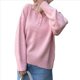 thumbnail image 2 of Suéter Informal Holgado de Larga con Solapa para Mujer, Color Liso, Estilo Holgado, de Punto. Rosa M, 2 of 7