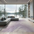 thumbnail image 2 of ODIKA Fluffy Pink Smooth Ivory Crisp Abstract Rectangular Purple Furry Non-Slip Chair-Friendly Floor for Dining Room, Under Table, Office, 2 of 7