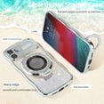 thumbnail image 5 of Dteck for iPhone 14 Case with Camera Lens Protector, Love Heart with Rotating Ring Holder Stand Sparkly Phone Case for iPhone 14,Silver, 5 of 6