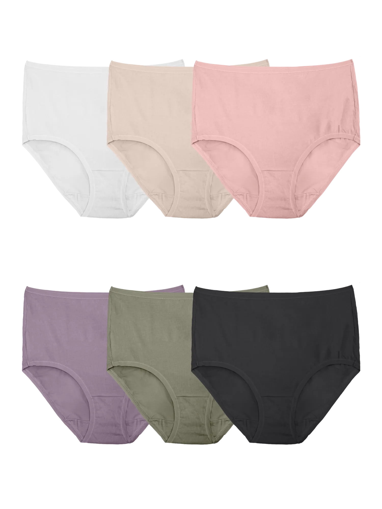 Fruit of the Loom Women's Underwear, Cotton Stretch Panties 6-Pack, Sizes S-3XL