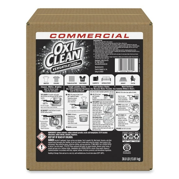 OxiClean 33200-84012 30 lbs. Stain Remover - Regular Scent (1/Carton)