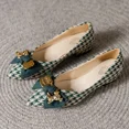thumbnail image 3 of Zapatos de mujer de primavera y otoño 2024, versátiles, con punta puntiaguda y costuras, nuevos zapatos planos de moda, lazo de pata de gallo, tacones altos básicos, 3 of 5