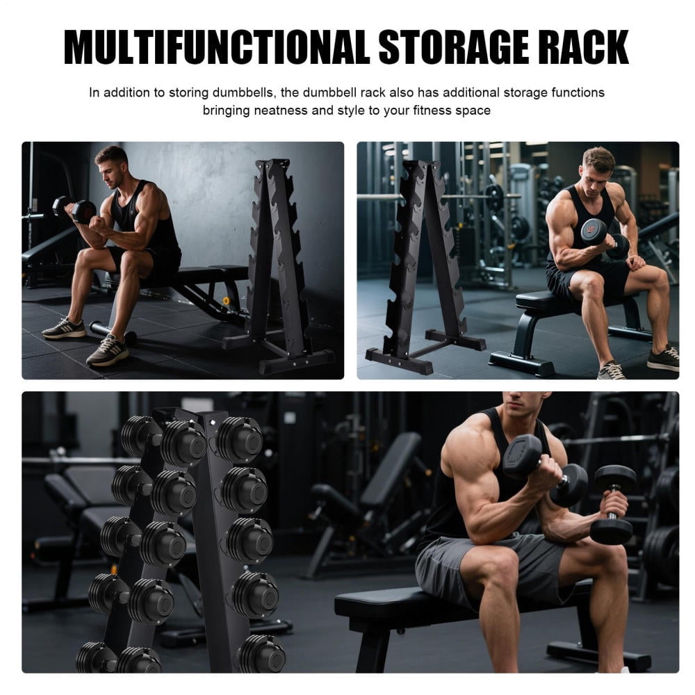ZHAO Weight Storage Racks Heavy Duty A-Frame Dumbbell Holder Weight Stand Store 6 Pairs of Dumbbells Tree Shape Space Saver for Home Gym Workout effective