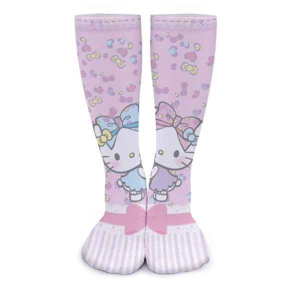 Hello Kitty Thick Stockings for Men Women Durable Comfort Calf Socks Soft Casual Crew Socks 15.7inches