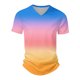 thumbnail image 4 of Summer Men's Popular T-shirt Printed V-neck Short Sleeved T-shirtM, 4 of 5