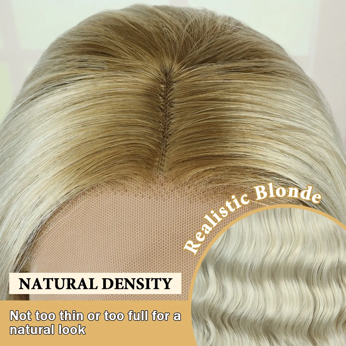 Creamily 30 inch 13*3 Long Blonde Wavy Wigs Glueless HD Lace Front Wigs with Black Root Natural Looking Synthetic Layered Wig for Daily Party Use