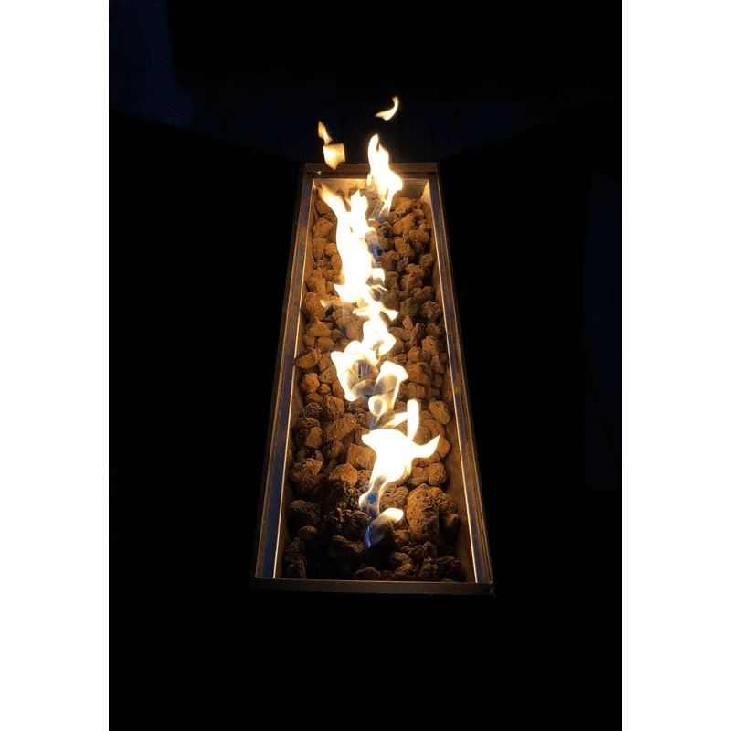25" H x 42" W Steel Outdoor Fire Pit Table with Lid (Black)