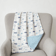 thumbnail image 2 of CREVENT Soft Cozy Boys Blue Space Minky Baby Receiving Blanket, 2 of 6