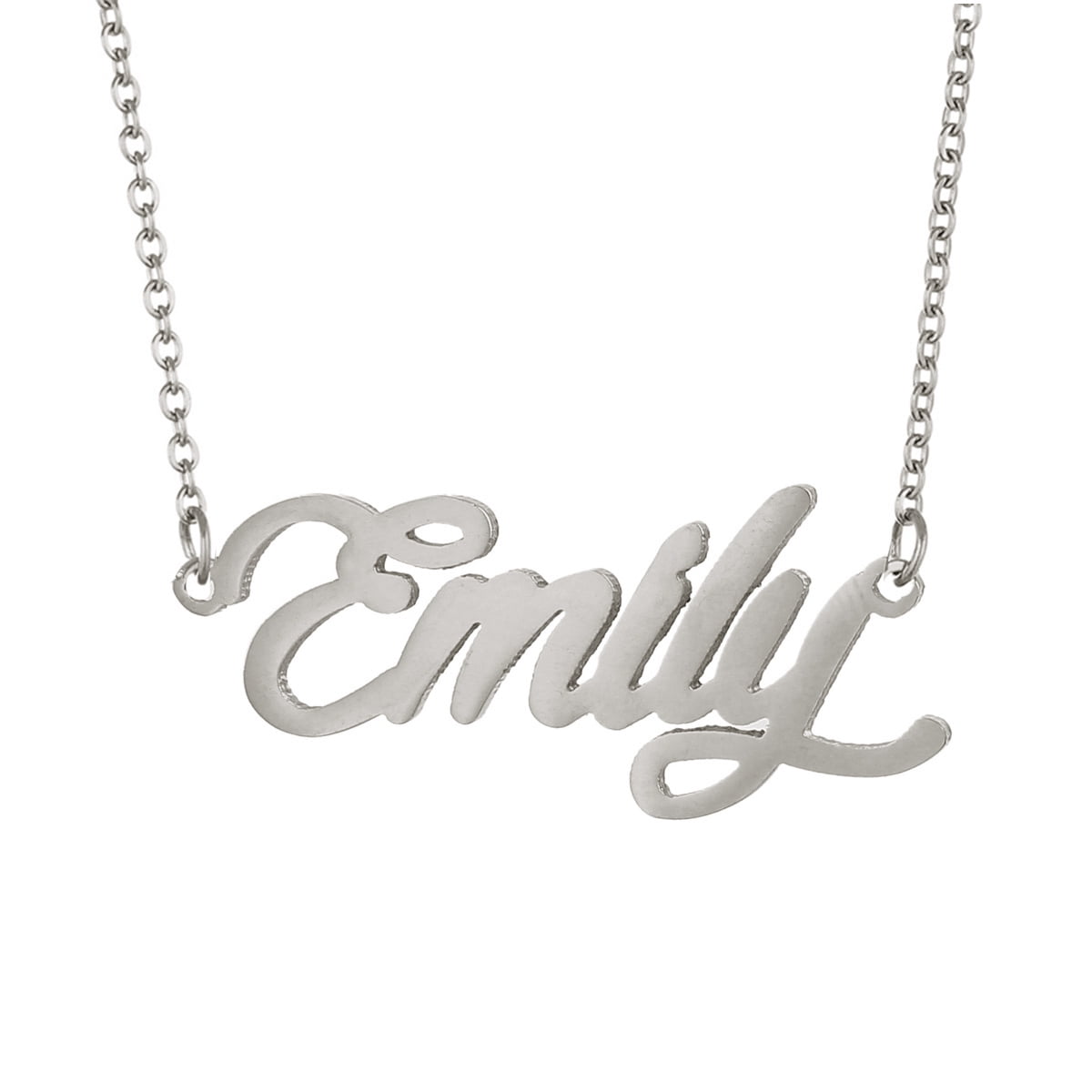Script Emily Name Necklace Nameplate Stainless Steel Jewelry Valentine Gift