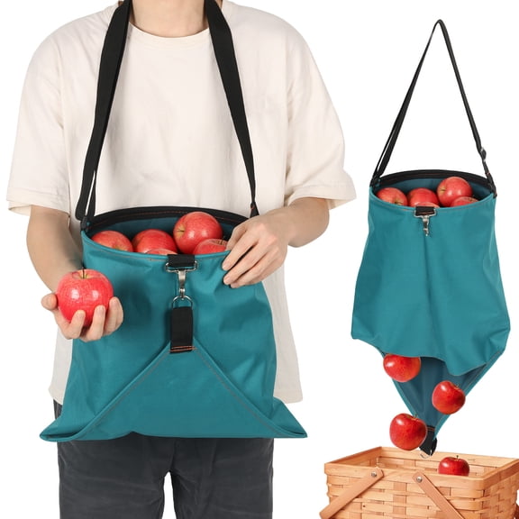Large Fruit Picking Bag Waterproof 600D Oxford Fabric Fruit Storage Harvest Garden Apron Pouch for Outdoor Orchard Farm Garden Vegetable