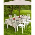 thumbnail image 4 of Boanket Outdoor Tablecloth with Umbrella Hole for Patio/Picnic/Party/Camping, Sage Green Yellow Botanical Waterproof Table Cloth Rectangle Table Cover Washable, Vintage Spring Summer (60"x 120"), 4 of 7