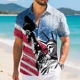 thumbnail image 5 of mgoYE Men American Flag Button Shirt Short Sleeve USA 4th of July Flag Tops Loose Patriotic Novelty Button T-Shirts 250th Anniversary Gifts for Men(Blue,XL), 5 of 6