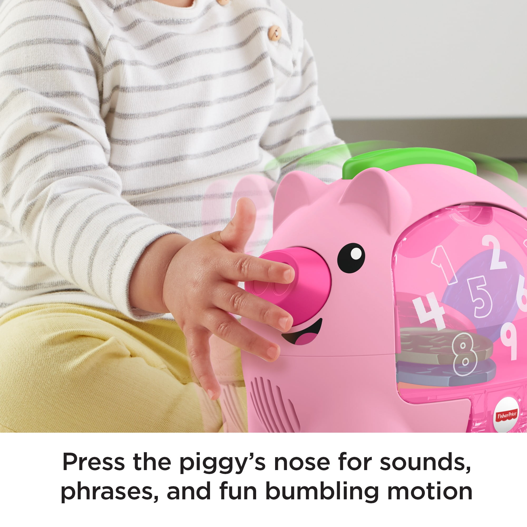 Fisher-Price Laugh & Learn Count & Rumble Piggy Bank Baby & Toddler Toy with Music & Motion