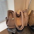 thumbnail image 3 of SUNSIOM Women's Shoulder Bags with Pockets Corduroy Stylish Ribbed Large Capacity Smooth Tote Bags, 3 of 6