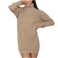 thumbnail image 2 of Gspmoly Robe pour Femmes, Robe en Tricot Ample à Col à Revers Uni à Manches Longues Grande Taille en Laine pour Aînées, Robes de Soirée pour Femmes jusqu'à 60 % de Rabais, 2 of 8