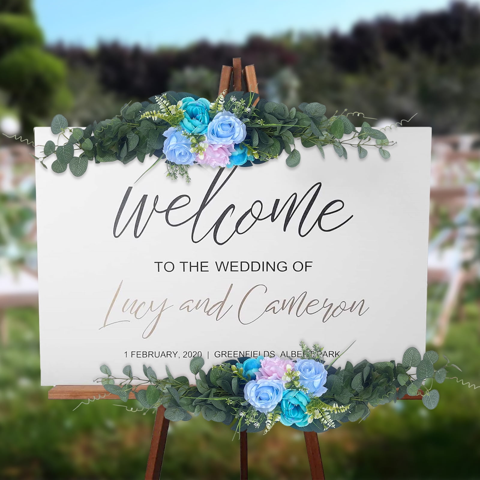 Miumaeov 2Pcs Flower Decorative Floral Swags, Wedding Arch Flowers