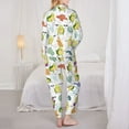 thumbnail image 3 of Pajama Sets for Women 2 Pcs, Orange Green Avocado Button Down Long Sleeve Sleepwear Lounge PJ Sets, 3 of 6