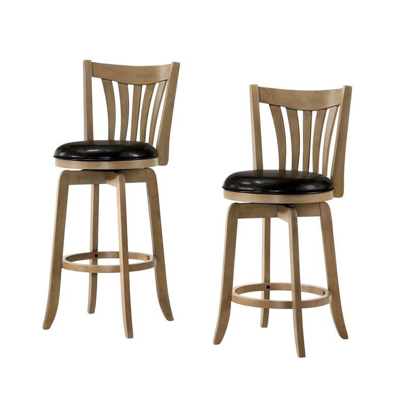 Furniture of America Chrystie 24inch Swivel Bar Stool in Brown Cherry