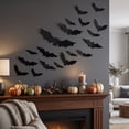 thumbnail image 4 of Halloween Bat Stickers, 24 Pieces Black Bat Decor Ornaments, Ideal Halloween Decorations Indoor, Suitable For Home Window And Door Party Layout, Classic Spooky Style For Halloween, 4 of 8