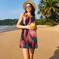 thumbnail image 3 of Balery Colorful Floral Flamingo Vestidos de verano para mujer con estampado: vestido holgado sin mangas, vestido playero informal y cómodo para días calurosos., 3 of 7