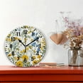 thumbnail image 2 of Yayeee 10" Wall Clock Battery Operated Quartz Round Silent Non-Ticking Home Decor,Yellow Floral, 2 of 6