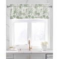 thumbnail image 2 of Sage Green Starfish Kitchen Valances for Windows Farmhouse Linen Window Valance Curtain for Living Room Window Treatment Coastal Nautical Coral Rudder Shell Valance Rod Pocket Topper, 42 x 18 Inch, 2 of 6