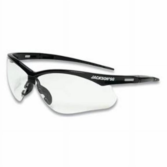 SG Series Safety Glasses, Clear Poly Lens, Sta-Clear™ Anti-Fog, Black Poly Half-Frame