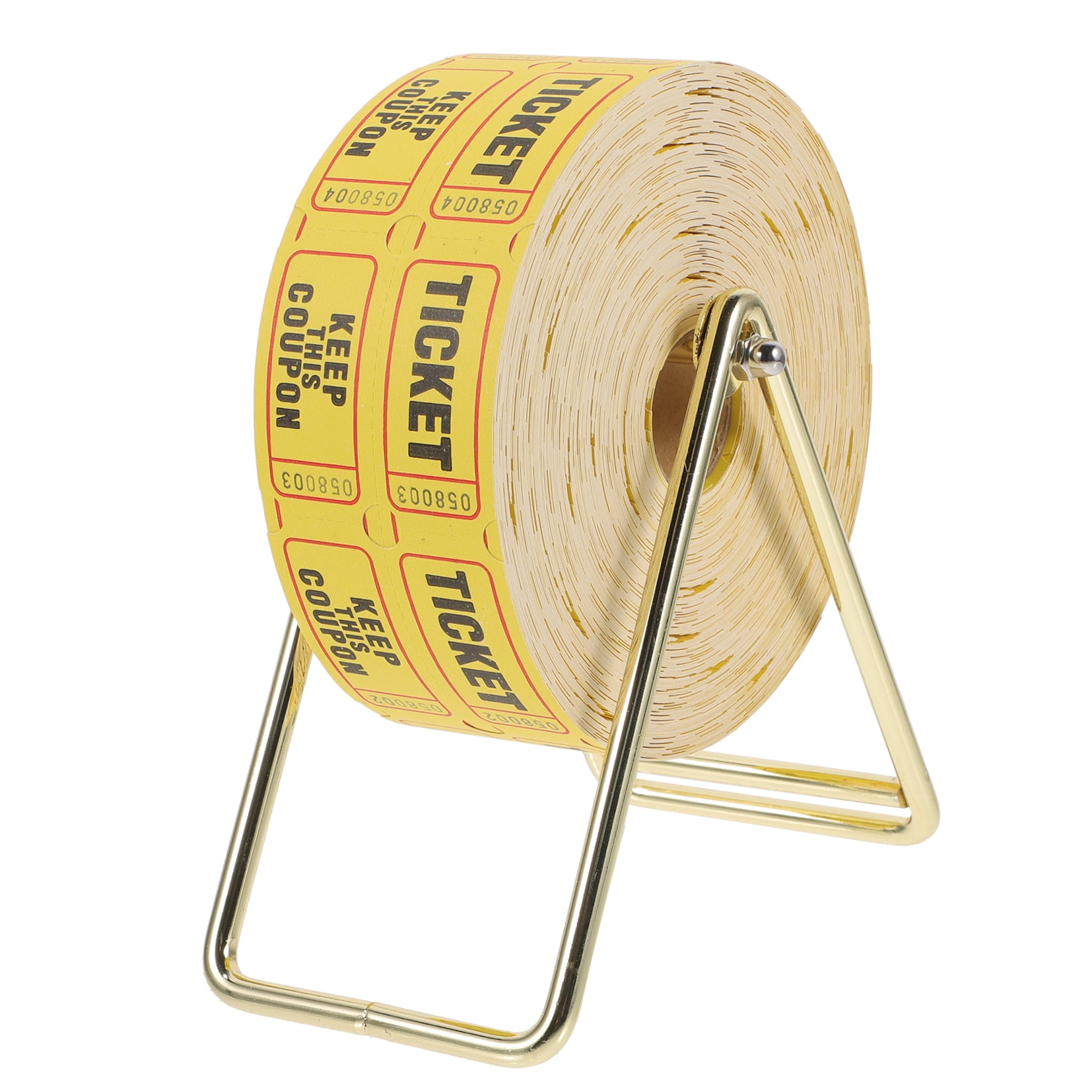 RENACLIPY Yellow Raffle Ticket Roll with Easy-Dispense Dispenser for Office, Birthday Parties, Events, Fundraisers, and Fun Activities