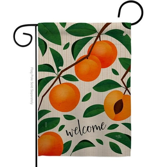Breeze Decor G120254-BO 13 x 18.5 in. Welcome Apricot Food Fruit Garden Flag with Double-Sided Decorative Vertical Flags